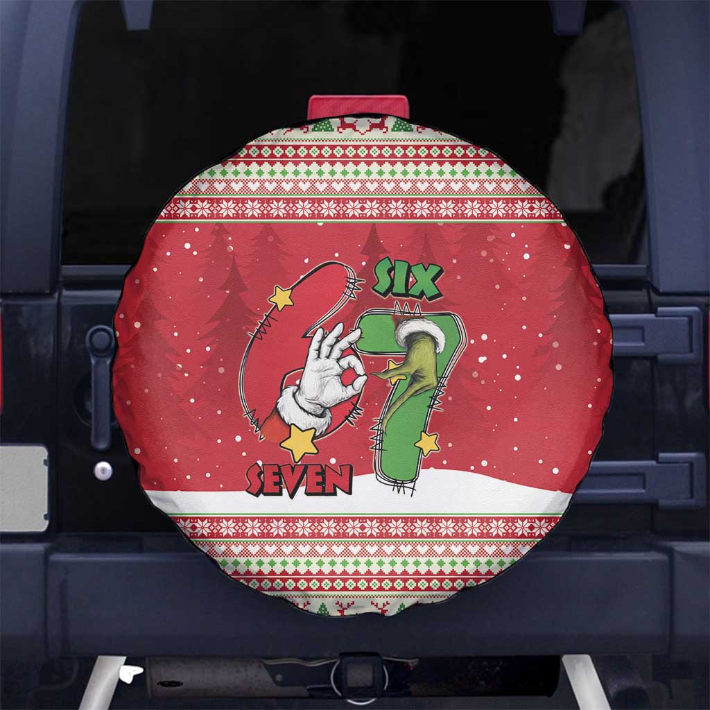Funny Six Seven Meme Christmas Spare Tire Cover Merry 67 Mas - Wonder Print Shop