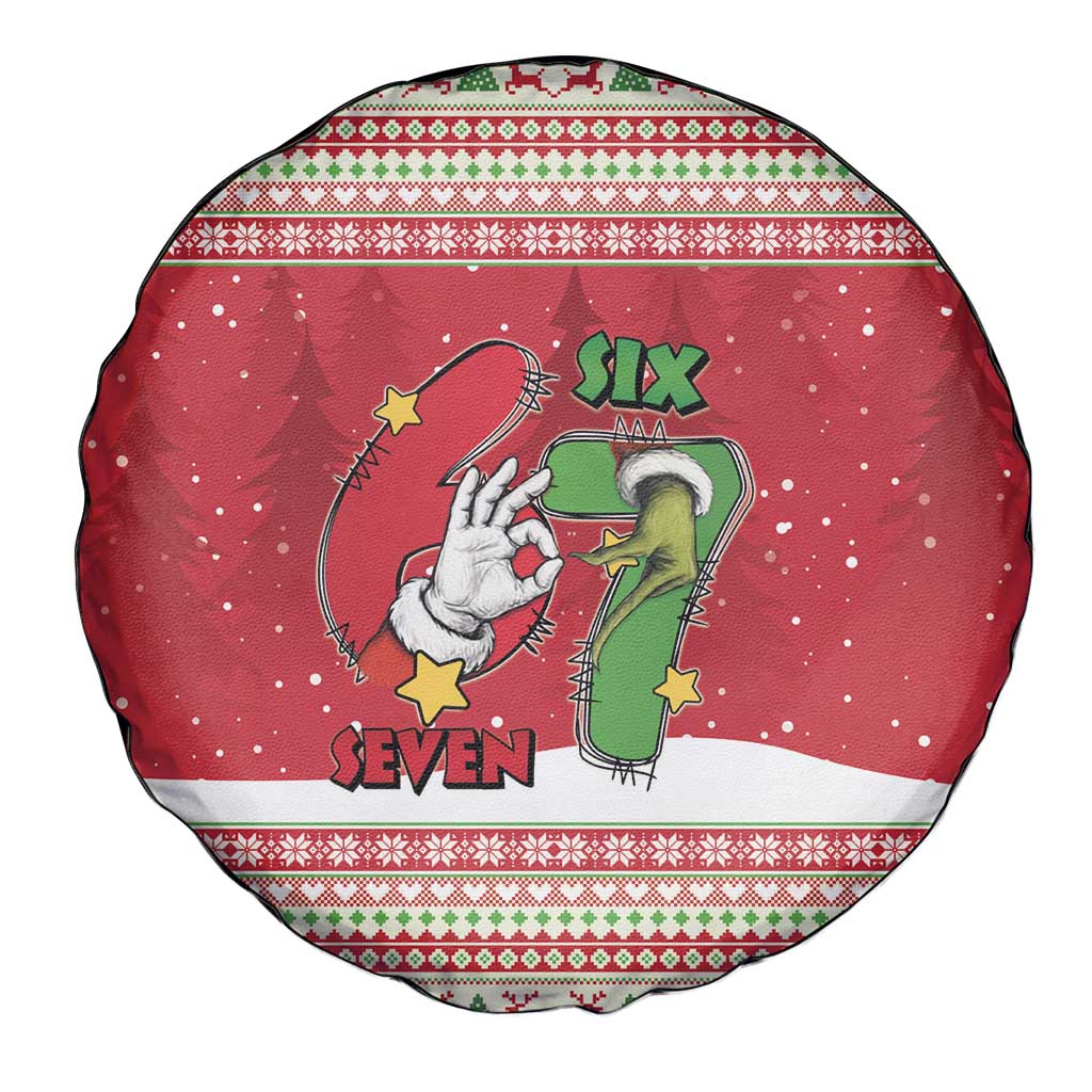 Funny Six Seven Meme Christmas Spare Tire Cover Merry 67 Mas - Wonder Print Shop