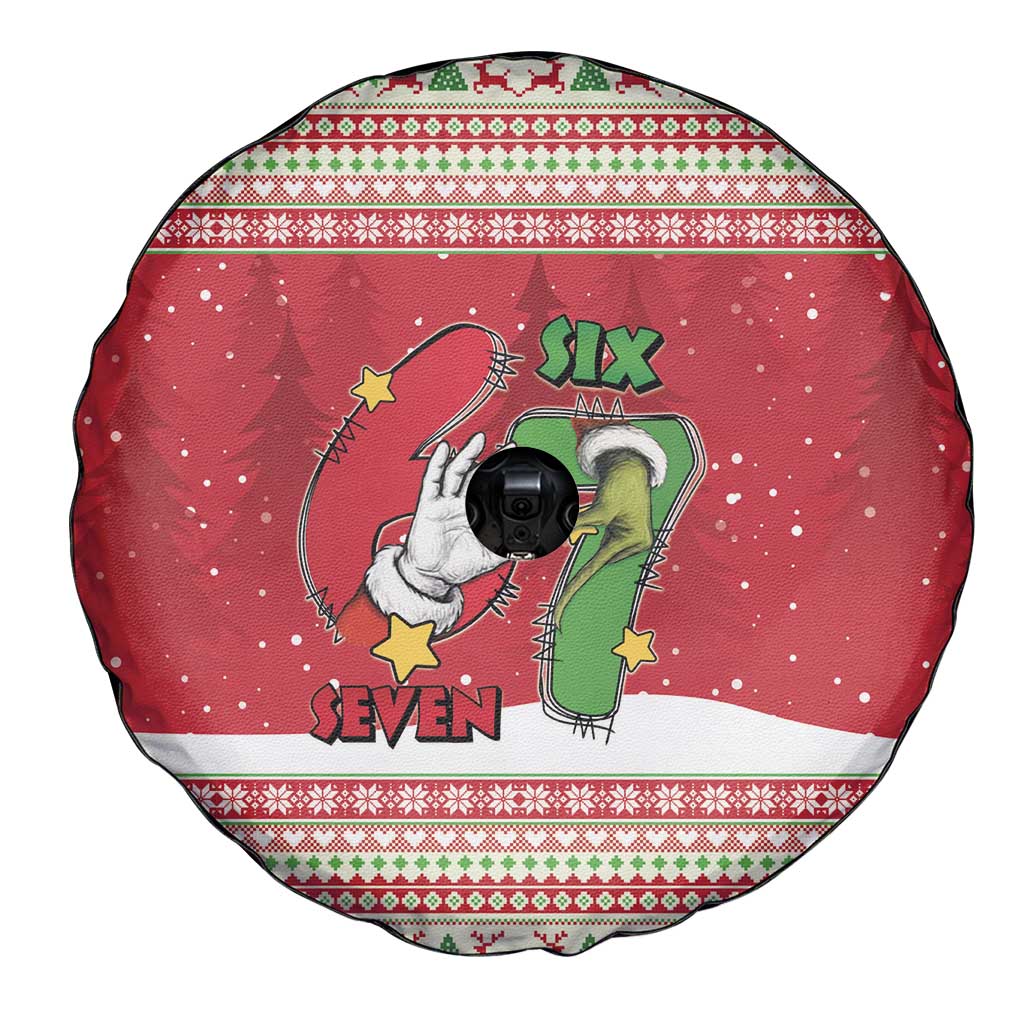Funny Six Seven Meme Christmas Spare Tire Cover Merry 67 Mas - Wonder Print Shop