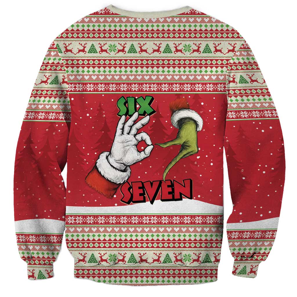 Funny Six Seven Meme Christmas Sweatshirt Merry 67 Mas - Wonder Print Shop