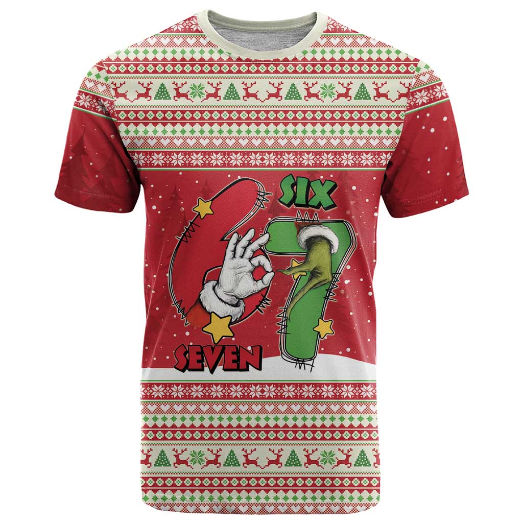 Funny Six Seven Meme Christmas T Shirt Merry 67 Mas - Wonder Print Shop