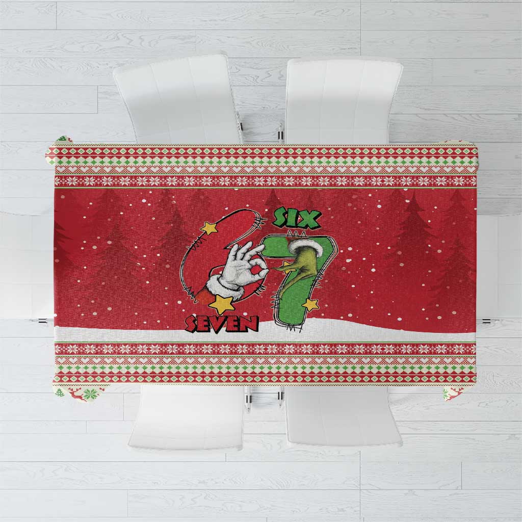 Funny Six Seven Meme Christmas Tablecloth Merry 67 Mas - Wonder Print Shop