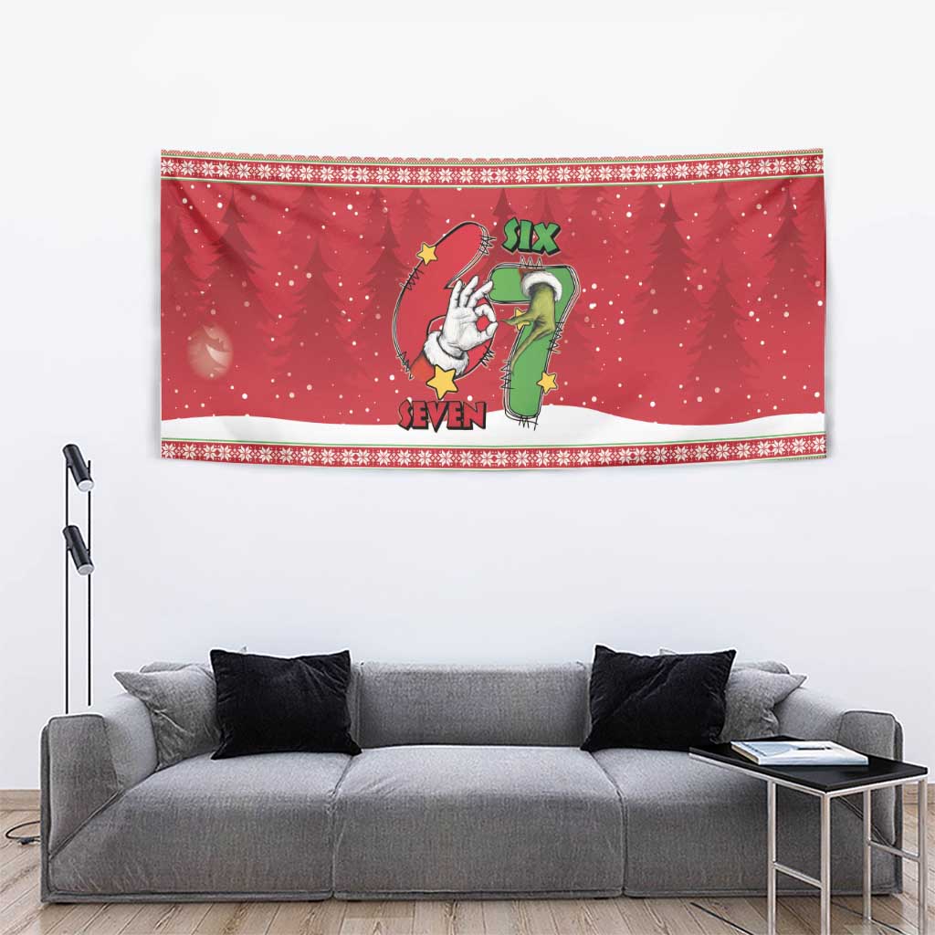 Funny Six Seven Meme Christmas Tapestry Merry 67 Mas - Wonder Print Shop