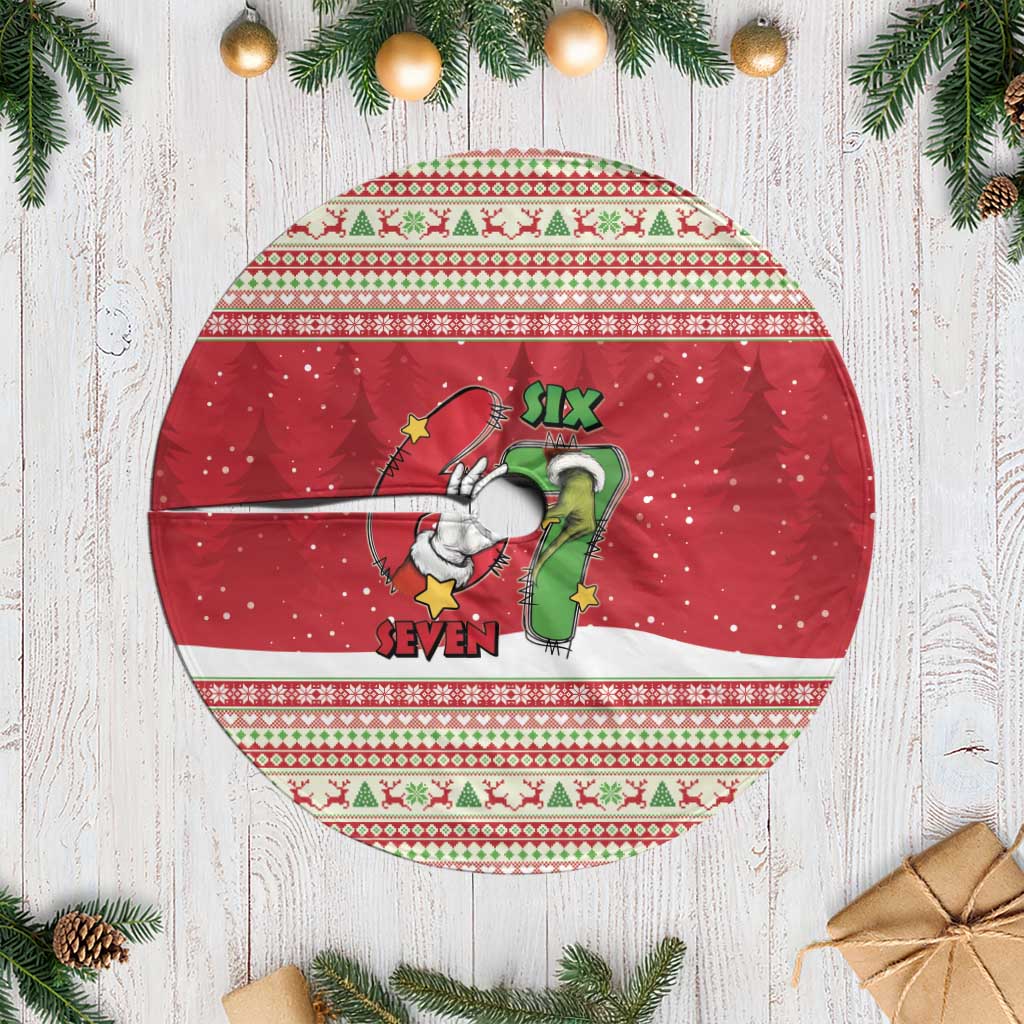 Funny Six Seven Meme Christmas Tree Skirt Merry 67 Mas - Wonder Print Shop
