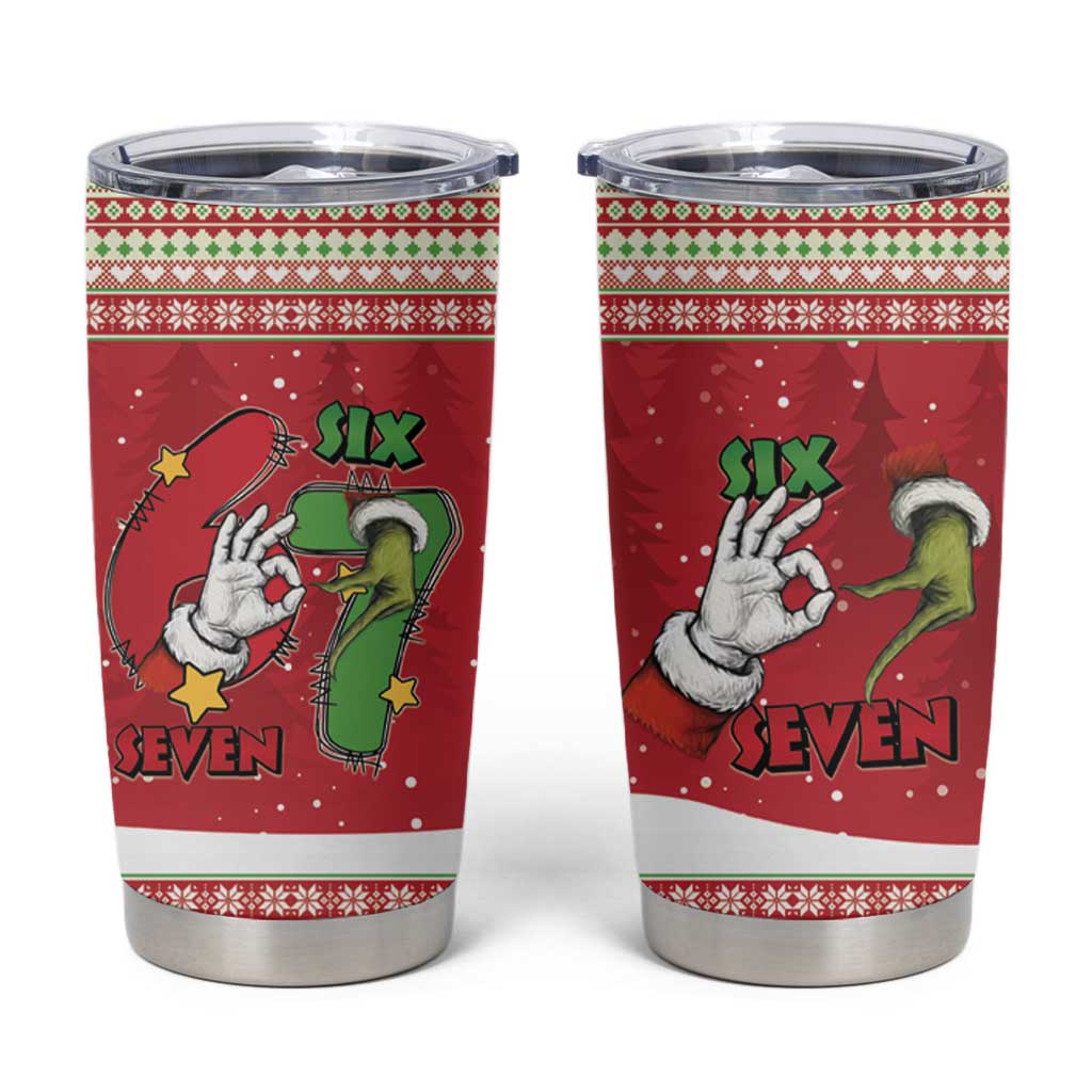 Funny Six Seven Meme Christmas Tumbler Cup Merry 67 Mas - Wonder Print Shop