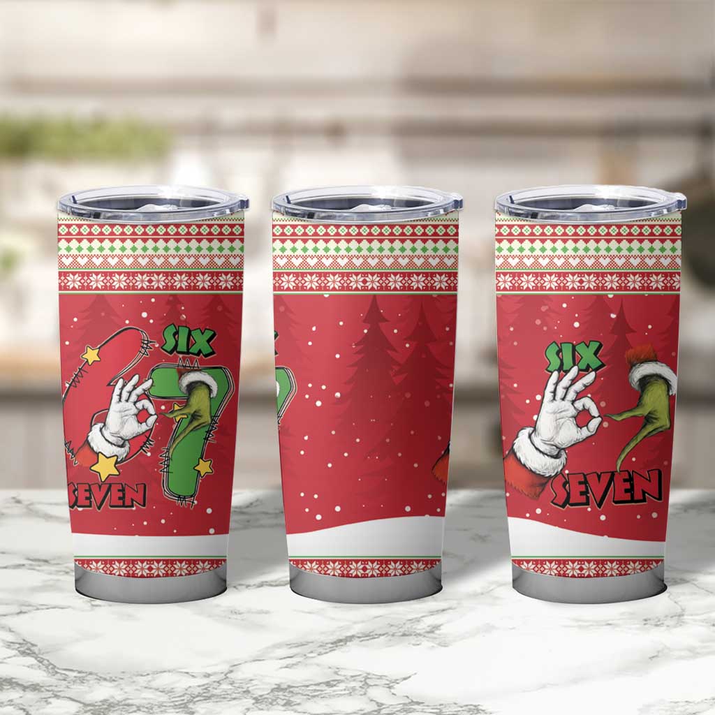 Funny Six Seven Meme Christmas Tumbler Cup Merry 67 Mas - Wonder Print Shop