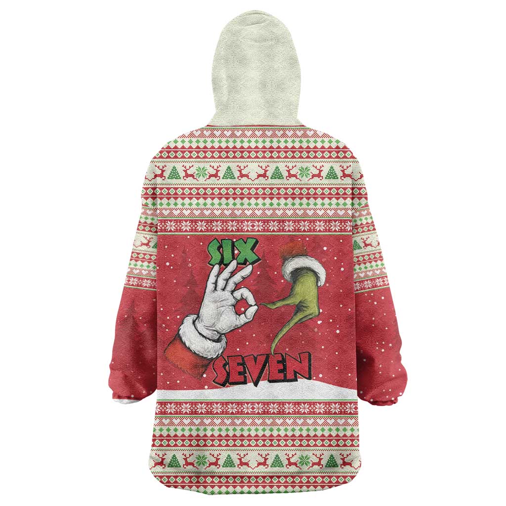 Funny Six Seven Meme Christmas Wearable Blanket Hoodie Merry 67 Mas - Wonder Print Shop