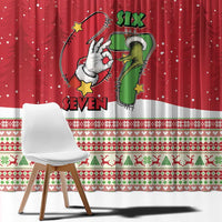 Funny Six Seven Meme Christmas Window Curtain Merry 67 Mas - Wonder Print Shop