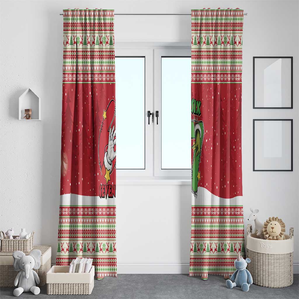 Funny Six Seven Meme Christmas Window Curtain Merry 67 Mas - Wonder Print Shop