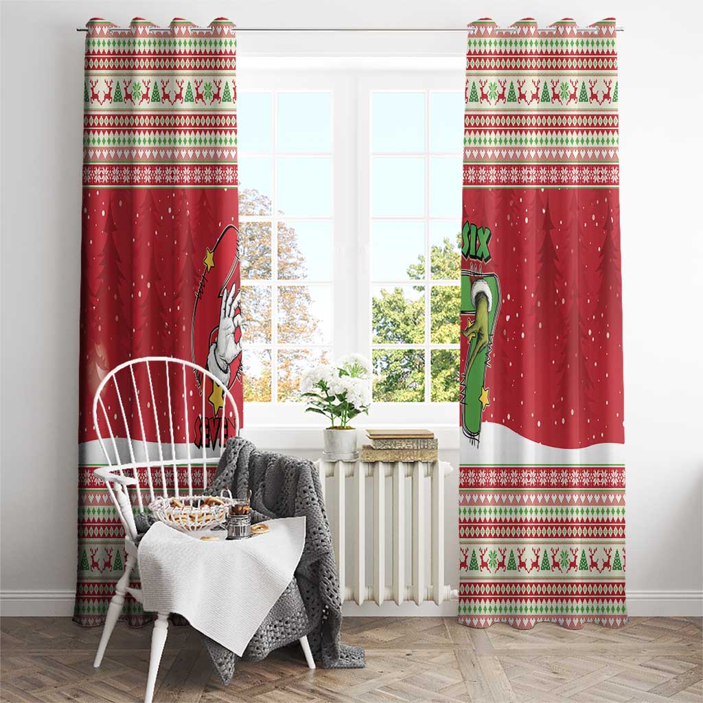 Funny Six Seven Meme Christmas Window Curtain Merry 67 Mas - Wonder Print Shop