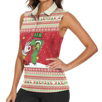 Funny Six Seven Meme Christmas Women Sleeveless Polo Shirt Merry 67 Mas - Wonder Print Shop