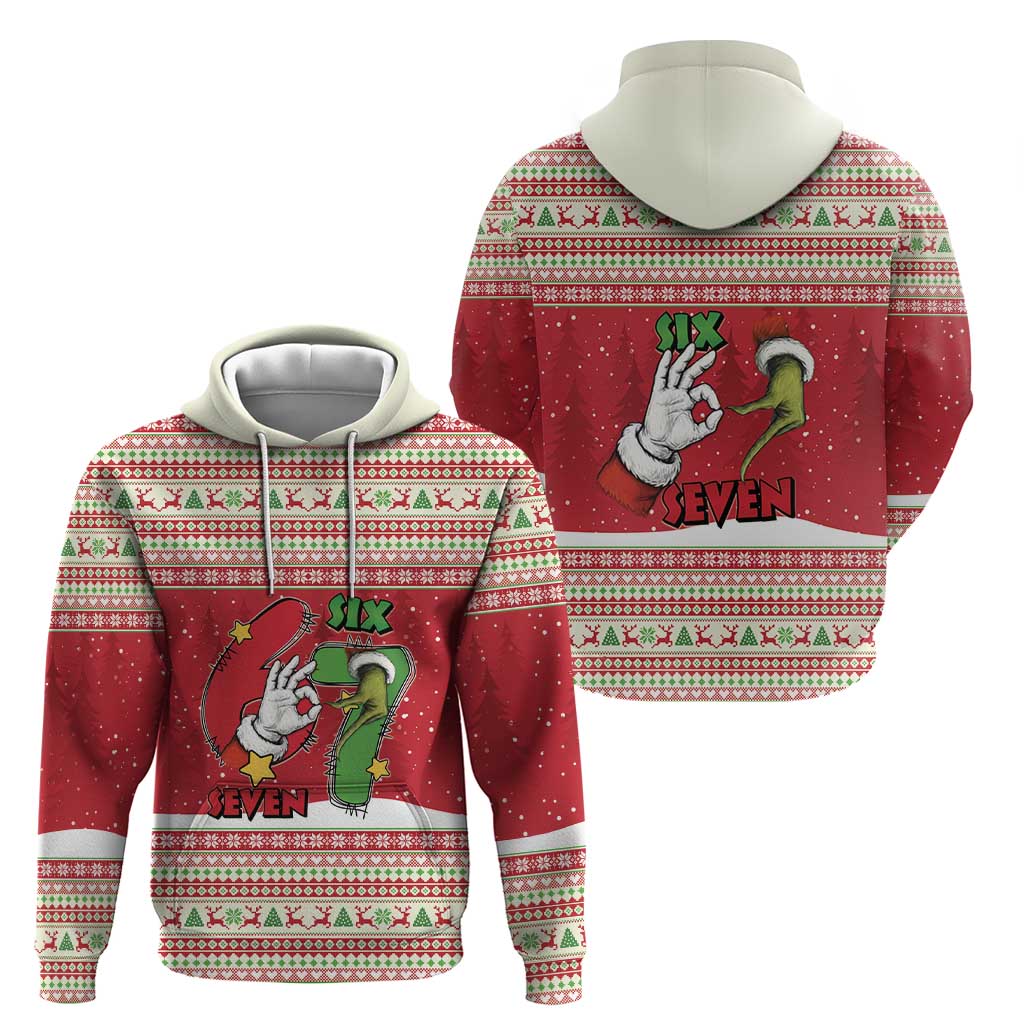 Funny Six Seven Meme Christmas Zip Hoodie Merry 67 Mas - Wonder Print Shop