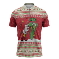Funny Six Seven Meme Christmas Zipper Polo Shirt Merry 67 Mas - Wonder Print Shop