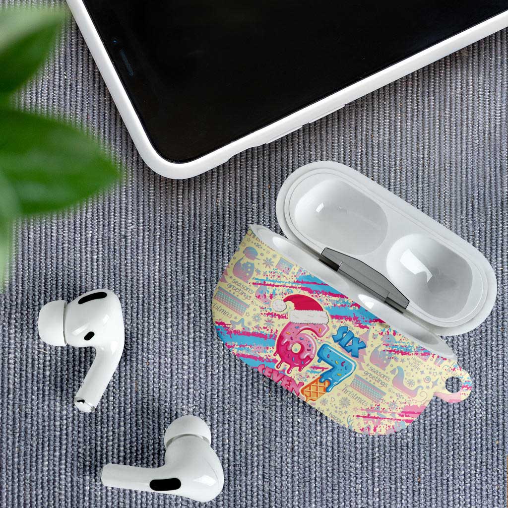 Six Seven Ice Cream Drip AirPods Case 67 Funny Christmas Gen Alpha Slang - Wonder Print Shop
