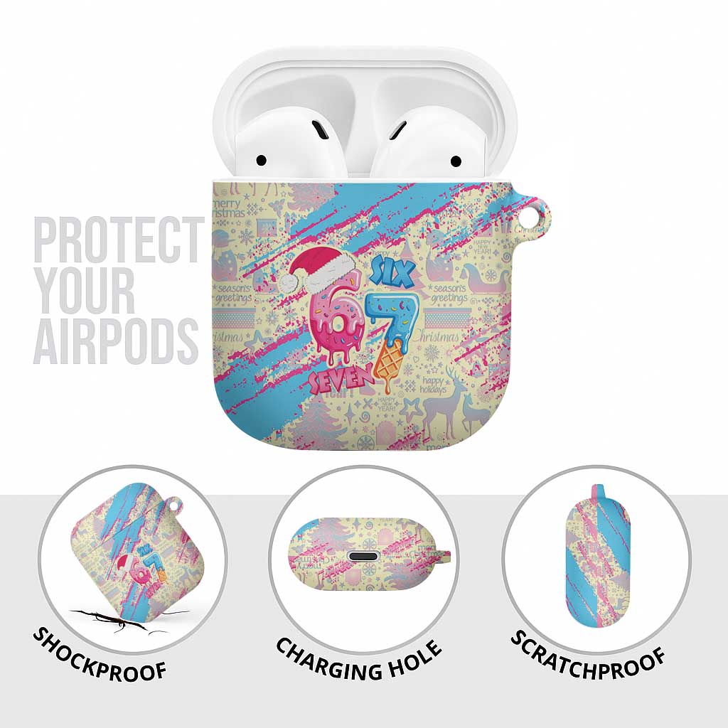 Six Seven Ice Cream Drip AirPods Case 67 Funny Christmas Gen Alpha Slang - Wonder Print Shop