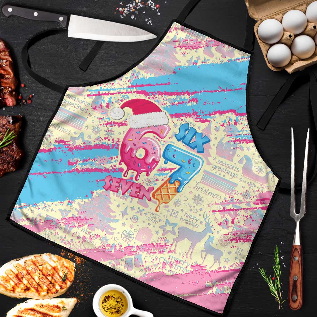 Six Seven Ice Cream Drip Apron 67 Funny Christmas Gen Alpha Slang - Wonder Print Shop