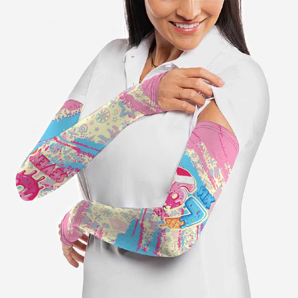 Six Seven Ice Cream Drip Arm Sleeves 67 Funny Christmas Gen Alpha Slang - Wonder Print Shop
