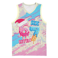 Six Seven Ice Cream Drip Basketball Jersey 67 Funny Christmas Gen Alpha Slang - Wonder Print Shop