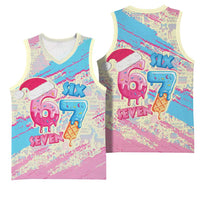 Six Seven Ice Cream Drip Basketball Jersey 67 Funny Christmas Gen Alpha Slang - Wonder Print Shop