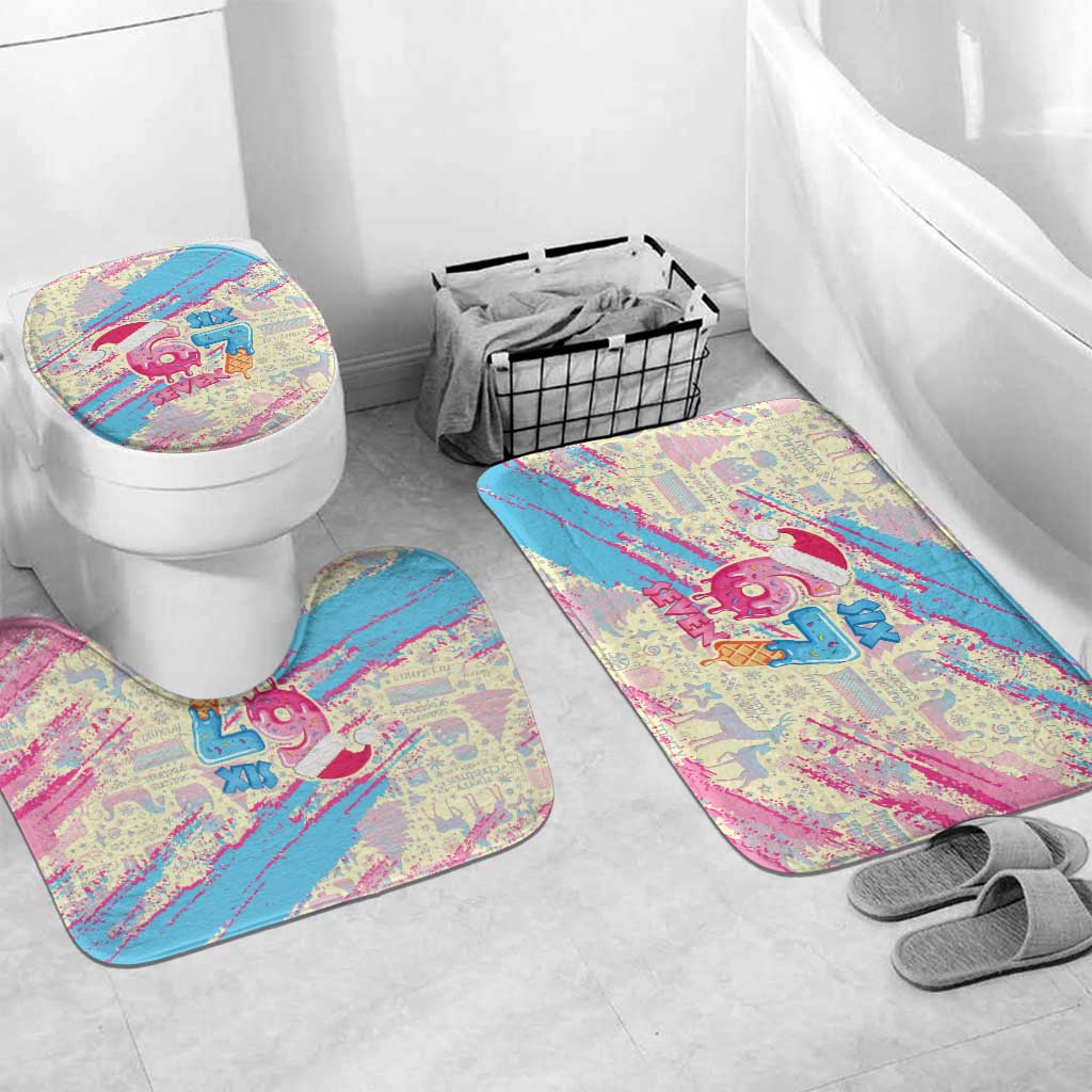 Six Seven Ice Cream Drip Bathroom Set 67 Funny Christmas Gen Alpha Slang - Wonder Print Shop