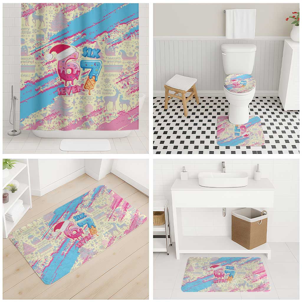 Six Seven Ice Cream Drip Bathroom Set 67 Funny Christmas Gen Alpha Slang - Wonder Print Shop