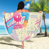 Six Seven Ice Cream Drip Beach Blanket 67 Funny Christmas Gen Alpha Slang - Wonder Print Shop