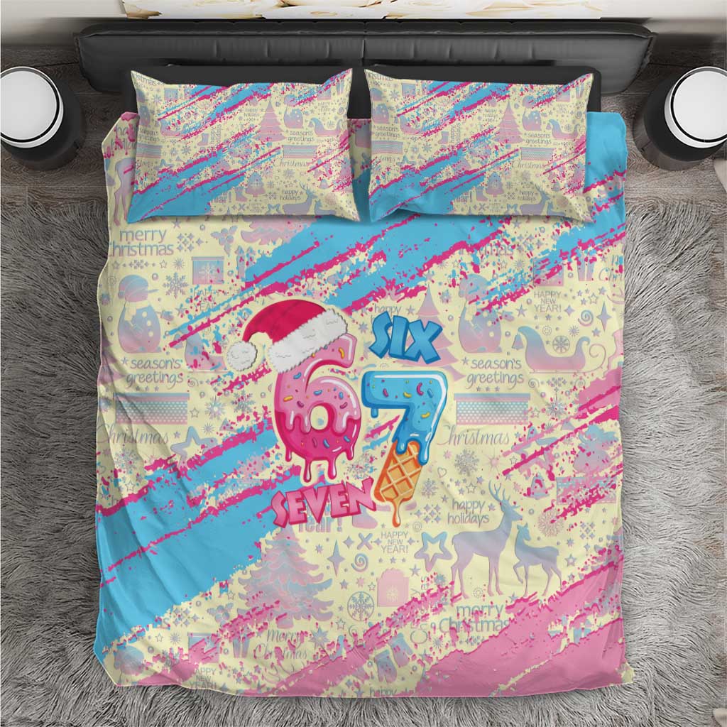 Six Seven Ice Cream Drip Bedding Set 67 Funny Christmas Gen Alpha Slang - Wonder Print Shop