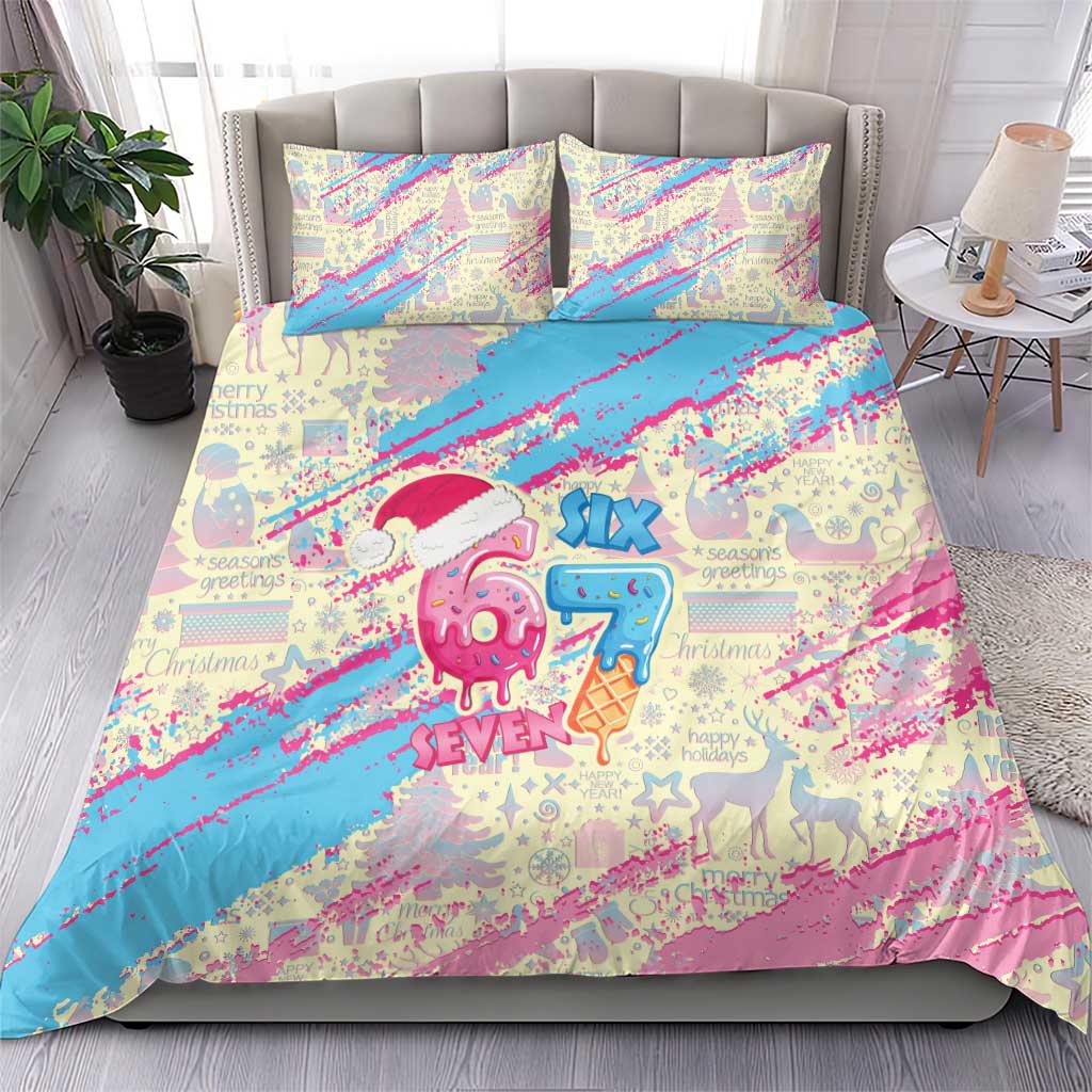 Six Seven Ice Cream Drip Bedding Set 67 Funny Christmas Gen Alpha Slang - Wonder Print Shop