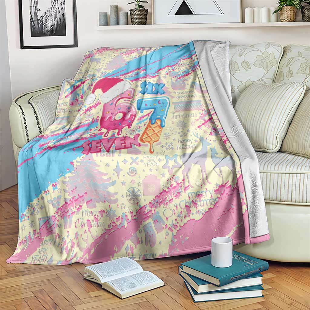 Six Seven Ice Cream Drip Blanket 67 Funny Christmas Gen Alpha Slang - Wonder Print Shop