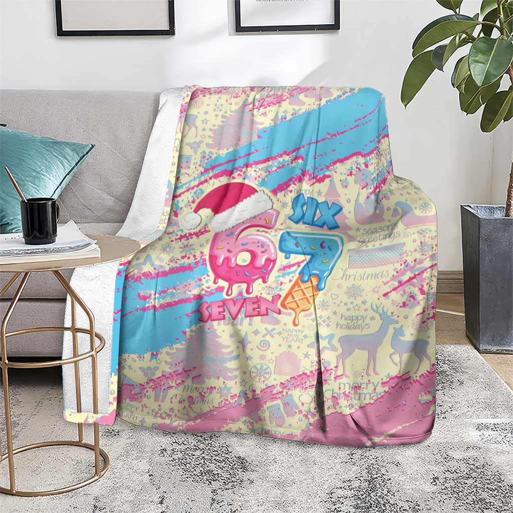Six Seven Ice Cream Drip Blanket 67 Funny Christmas Gen Alpha Slang - Wonder Print Shop