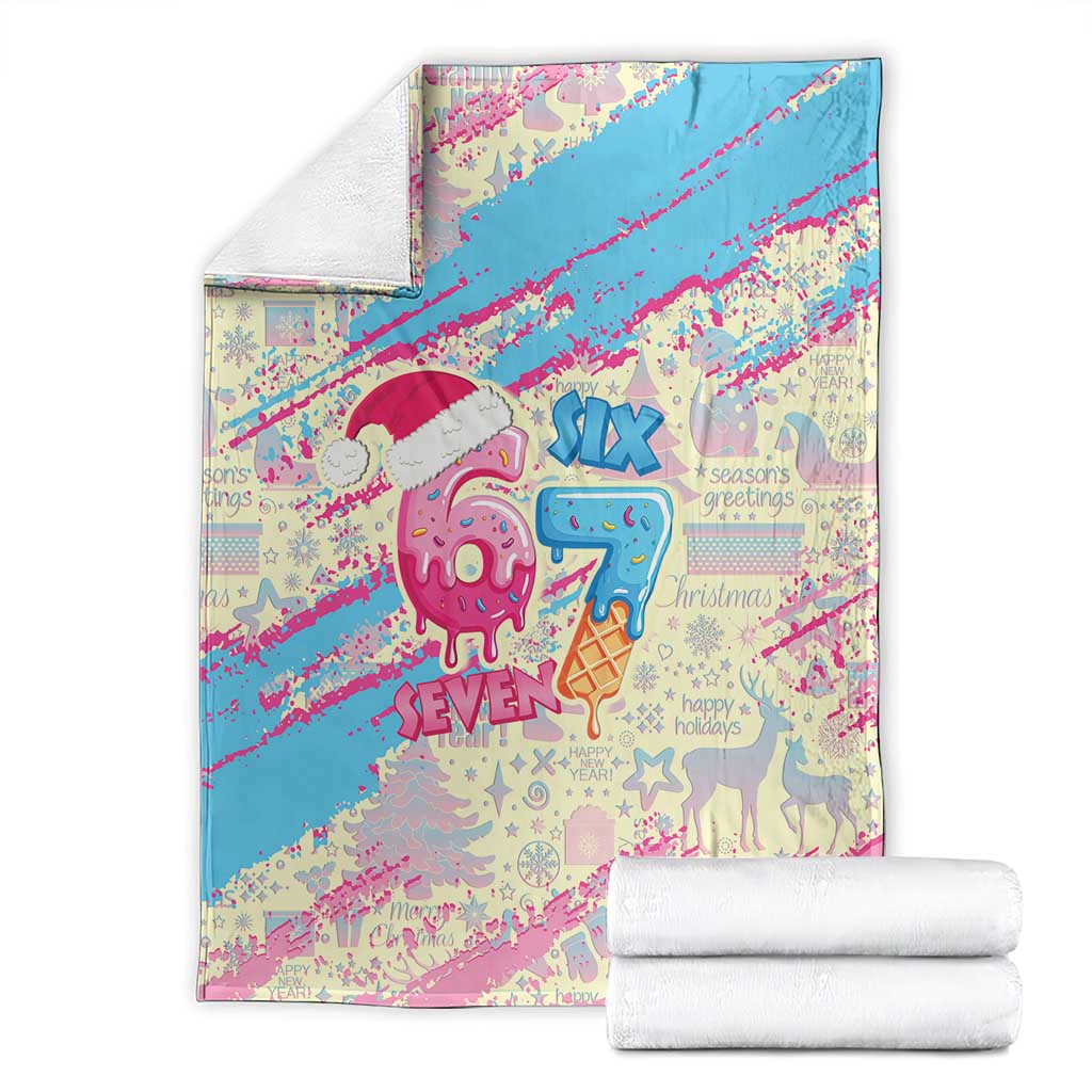 Six Seven Ice Cream Drip Blanket 67 Funny Christmas Gen Alpha Slang - Wonder Print Shop