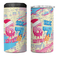 Six Seven Ice Cream Drip 4 in 1 Can Cooler Tumbler 67 Funny Christmas Gen Alpha Slang - Wonder Print Shop