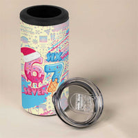Six Seven Ice Cream Drip 4 in 1 Can Cooler Tumbler 67 Funny Christmas Gen Alpha Slang - Wonder Print Shop