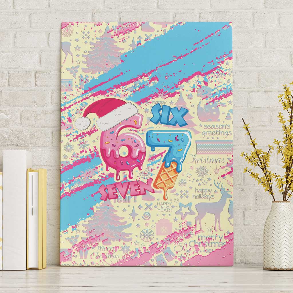Six Seven Ice Cream Drip Canvas Wall Art 67 Funny Christmas Gen Alpha Slang - Wonder Print Shop