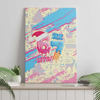 Six Seven Ice Cream Drip Canvas Wall Art 67 Funny Christmas Gen Alpha Slang - Wonder Print Shop