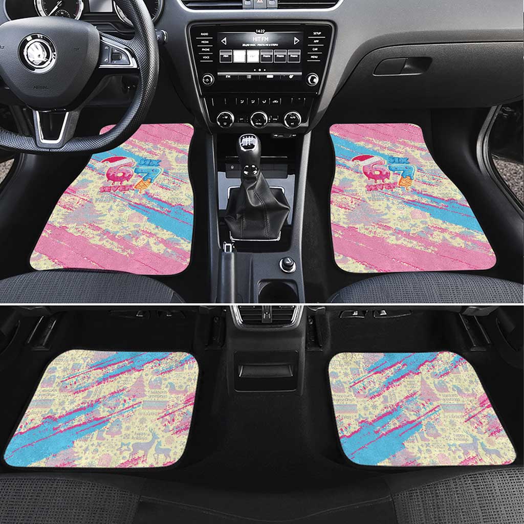 Six Seven Ice Cream Drip Car Mats 67 Funny Christmas Gen Alpha Slang - Wonder Print Shop