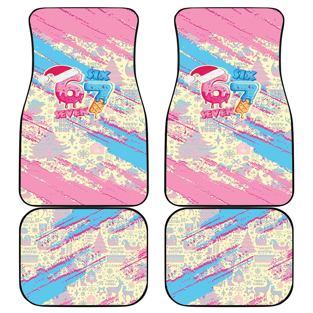 Six Seven Ice Cream Drip Car Mats 67 Funny Christmas Gen Alpha Slang - Wonder Print Shop