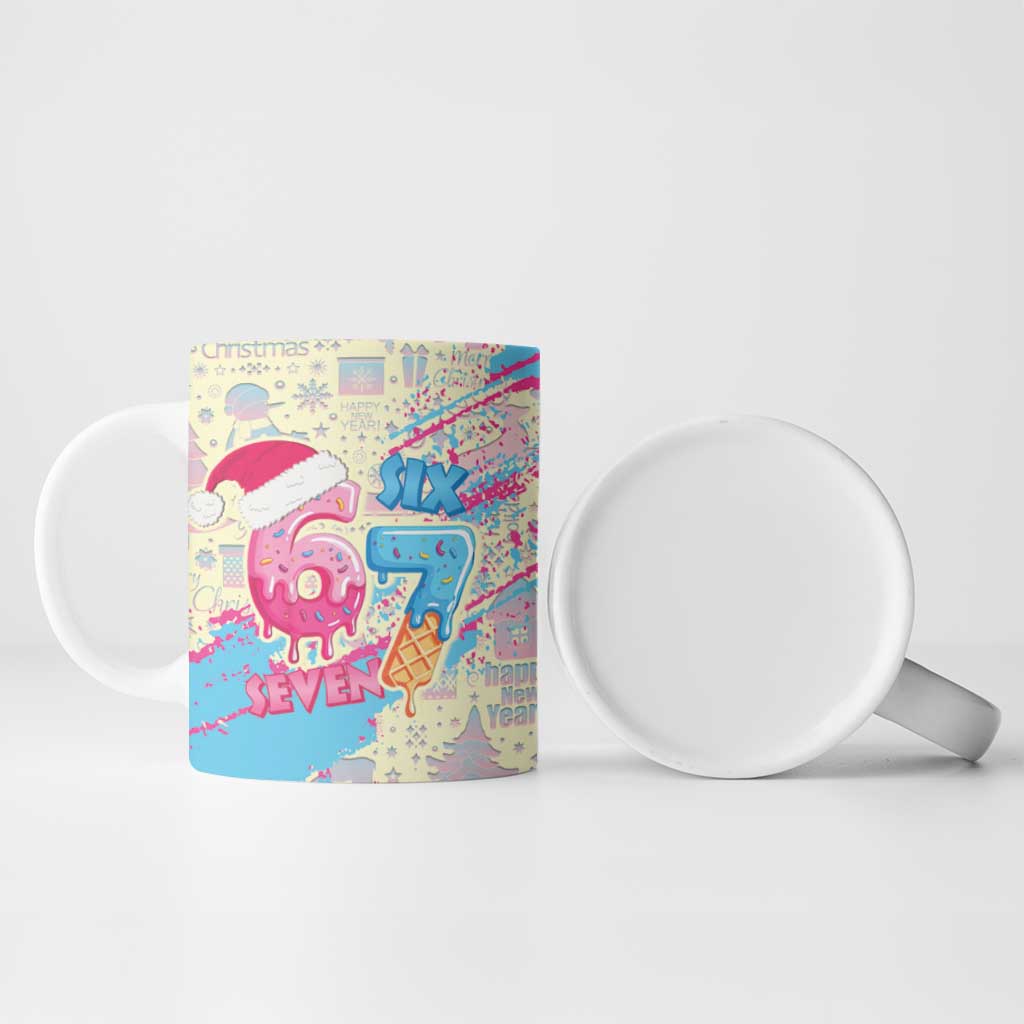 Six Seven Ice Cream Drip Ceramic Mug 67 Funny Christmas Gen Alpha Slang - Wonder Print Shop
