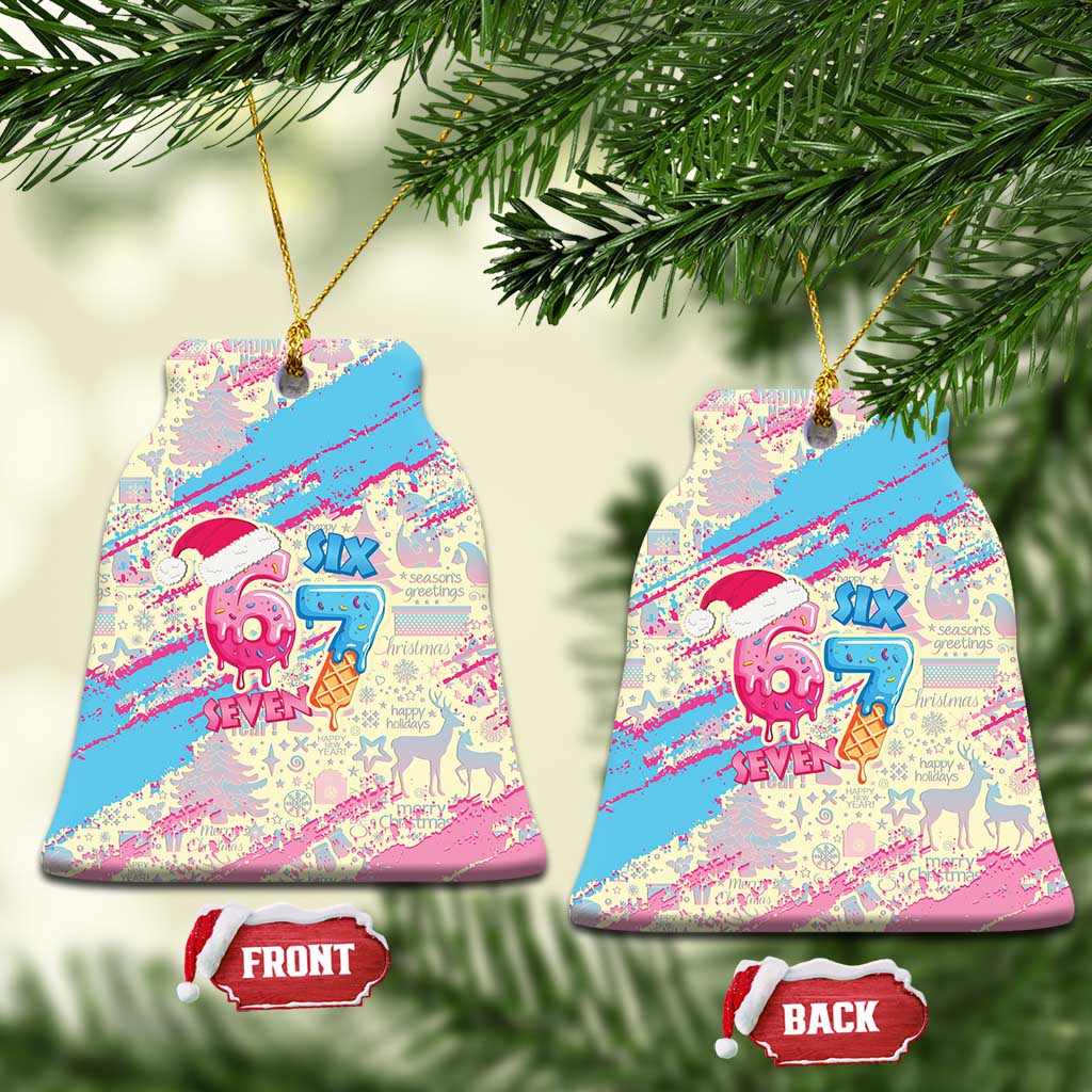 Six Seven Ice Cream Drip Ceramic Ornament 67 Funny Christmas Gen Alpha Slang - Wonder Print Shop
