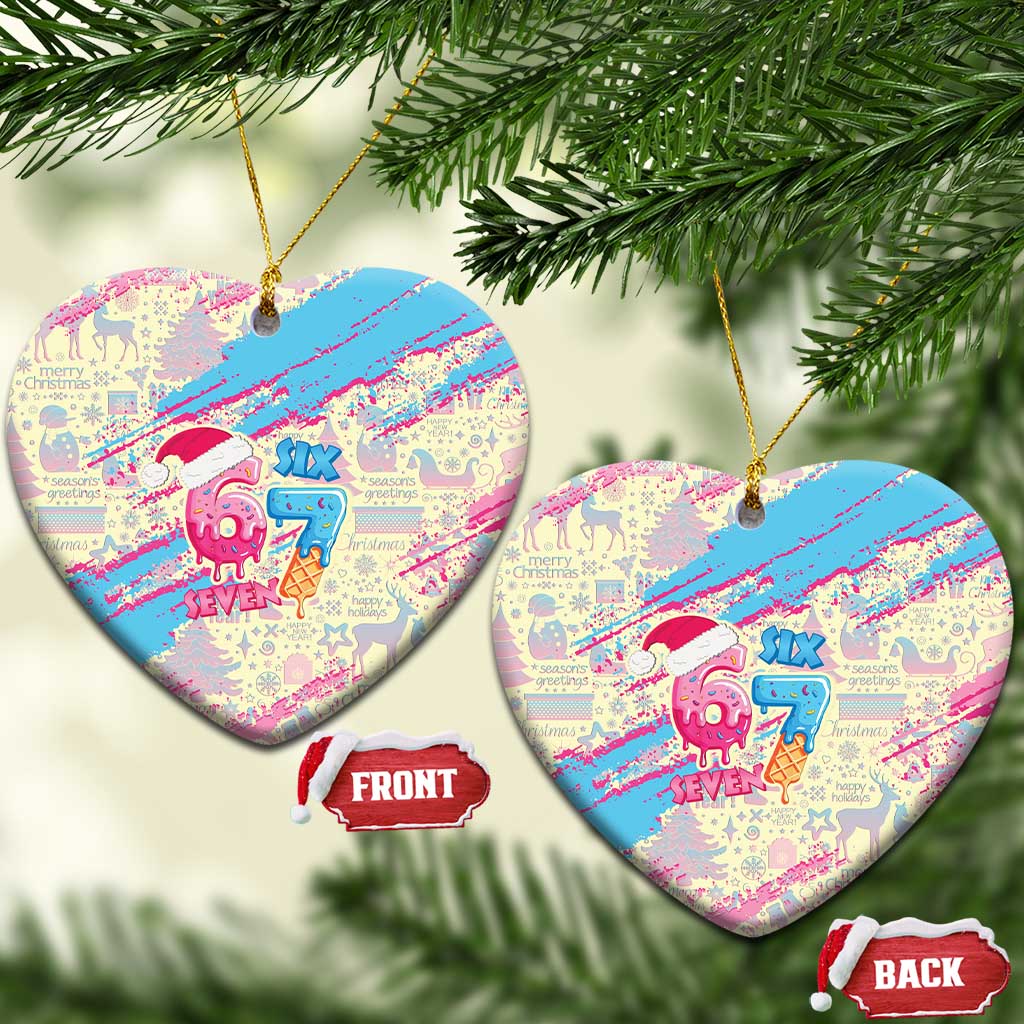 Six Seven Ice Cream Drip Ceramic Ornament 67 Funny Christmas Gen Alpha Slang - Wonder Print Shop