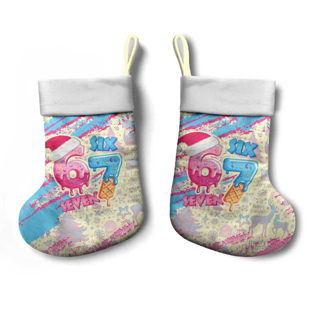 Six Seven Ice Cream Drip Christmas Stocking 67 Funny Christmas Gen Alpha Slang - Wonder Print Shop