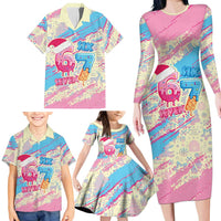 Six Seven Ice Cream Drip Family Matching Long Sleeve Bodycon Dress and Hawaiian Shirt 67 Funny Christmas Gen Alpha Slang - Wonder Print Shop
