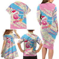 Six Seven Ice Cream Drip Family Matching Long Sleeve Bodycon Dress and Hawaiian Shirt 67 Funny Christmas Gen Alpha Slang - Wonder Print Shop
