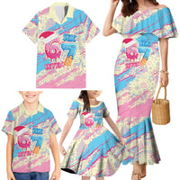 Six Seven Ice Cream Drip Family Matching Mermaid Dress and Hawaiian Shirt 67 Funny Christmas Gen Alpha Slang - Wonder Print Shop