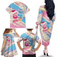 Six Seven Ice Cream Drip Family Matching Off The Shoulder Long Sleeve Dress and Hawaiian Shirt 67 Funny Christmas Gen Alpha Slang - Wonder Print Shop