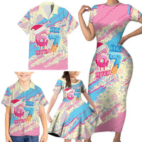 Six Seven Ice Cream Drip Family Matching Short Sleeve Bodycon Dress and Hawaiian Shirt 67 Funny Christmas Gen Alpha Slang - Wonder Print Shop