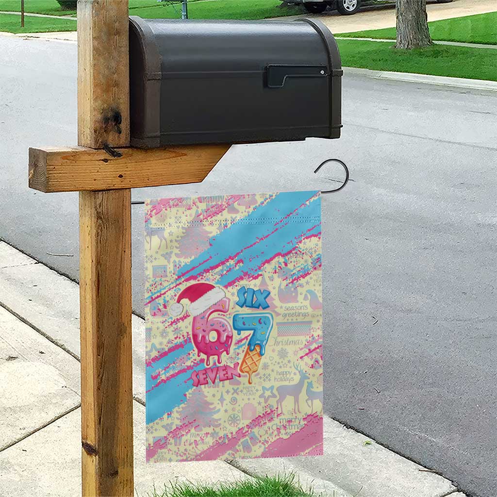 Six Seven Ice Cream Drip Garden Flag 67 Funny Christmas Gen Alpha Slang - Wonder Print Shop