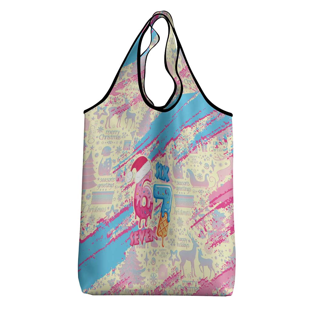 Six Seven Ice Cream Drip Grocery Bag 67 Funny Christmas Gen Alpha Slang - Wonder Print Shop