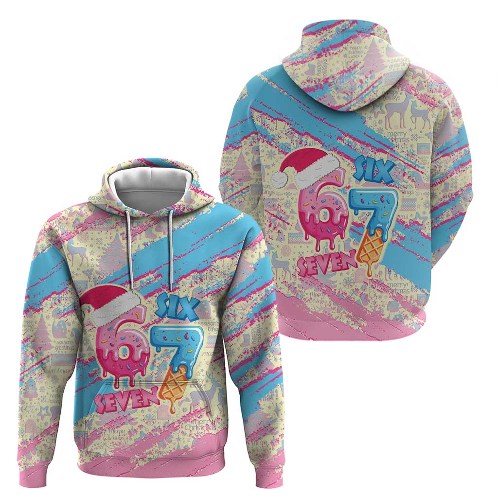 Six Seven Ice Cream Drip Hoodie 67 Funny Christmas Gen Alpha Slang - Wonder Print Shop