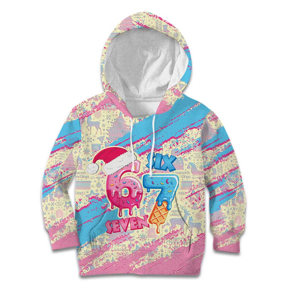 Six Seven Ice Cream Drip Kid Hoodie 67 Funny Christmas Gen Alpha Slang - Wonder Print Shop
